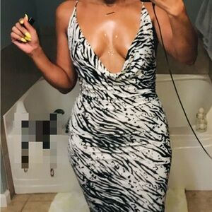 Black and White Zebra Print Dress